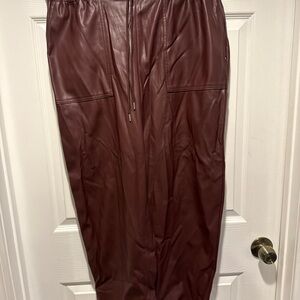 a new day Women’s High Rise Maroon Leather Pants
